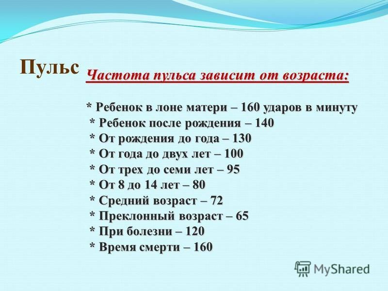 От чего зависит частота пульса проект