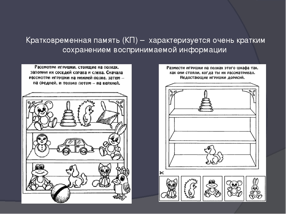 Тест на кратковременную память картинки