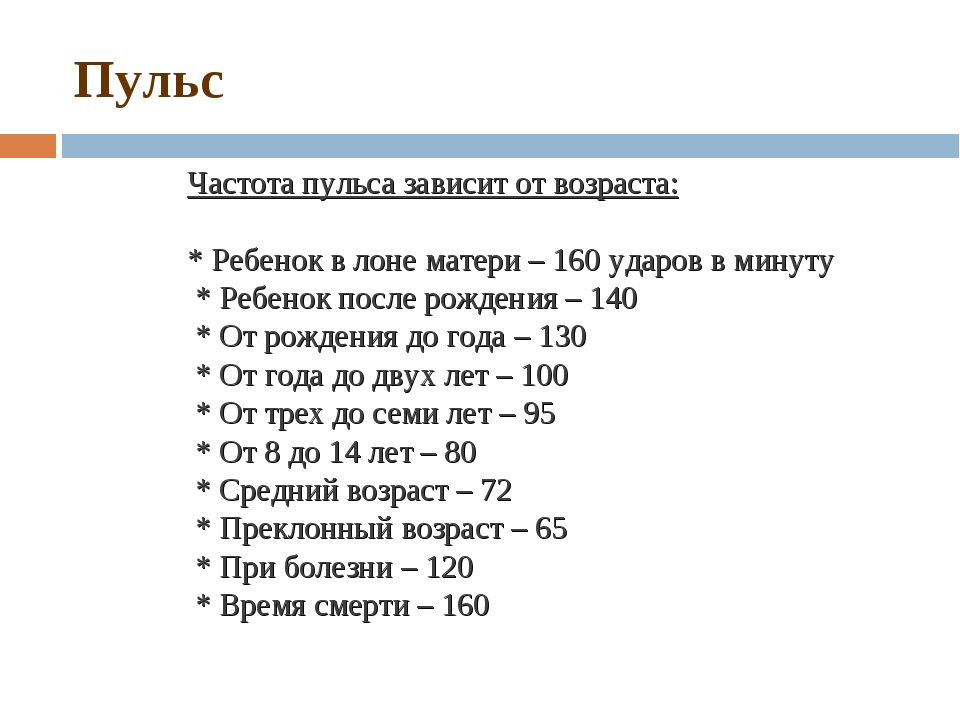 От чего зависит частота пульса проект