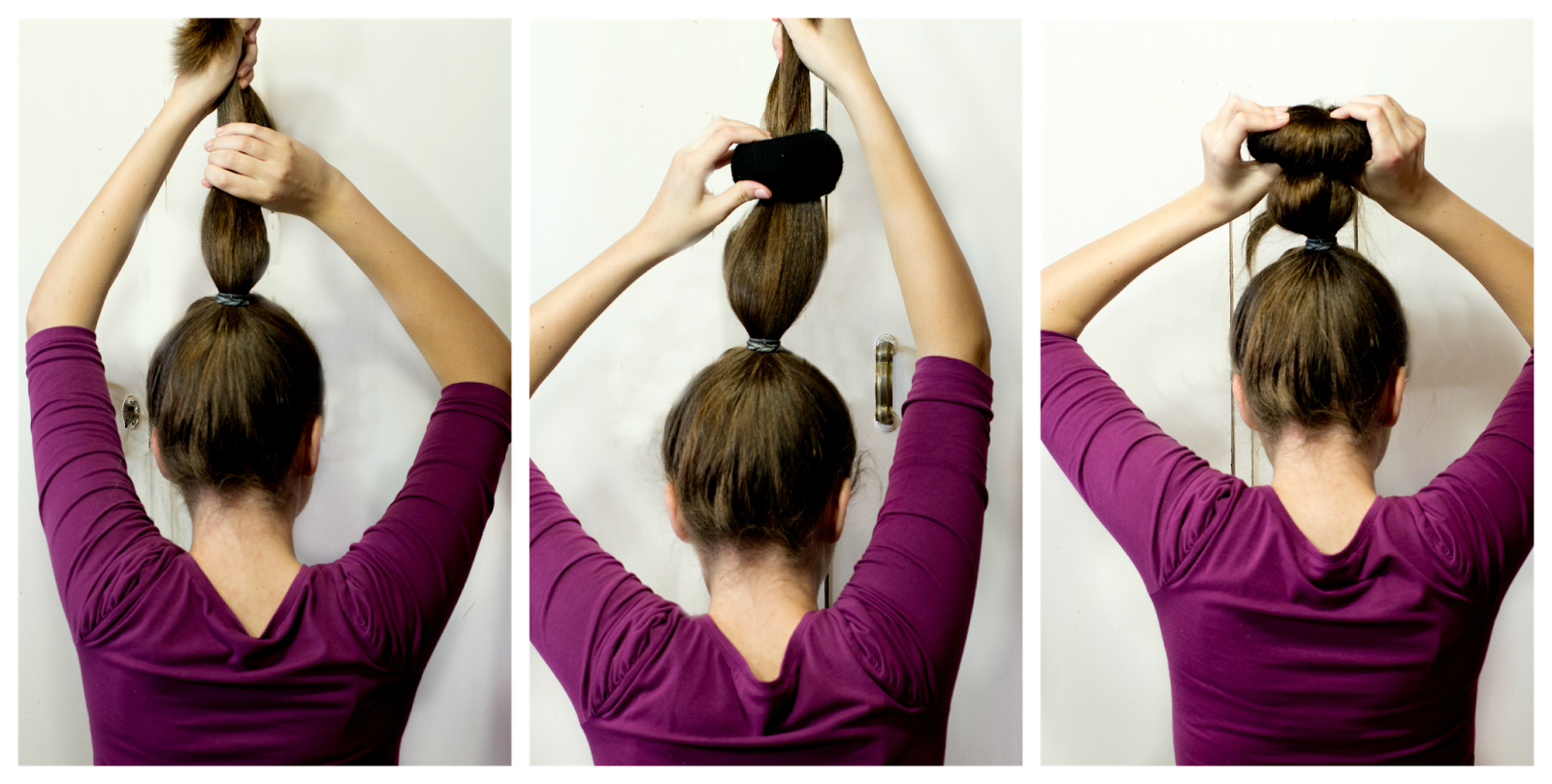 Как сделать гульку только из одной резинки для длинных волос