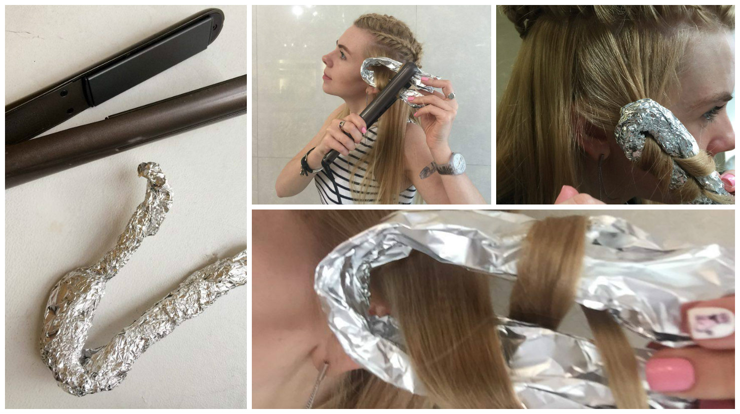 Как выпрямить волосы с помощью утюжка и фольги